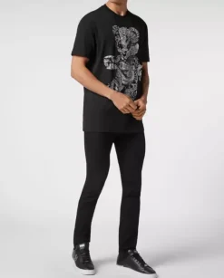 Czarny t-shirt z wzorem Paisley Teddy Bear