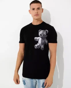 Czarny t-shirt z wzorem Paisley Teddy Bear