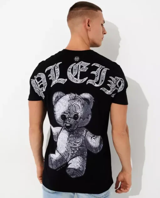 Czarny t-shirt z wzorem Paisley Teddy Bear