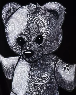 Czarny t-shirt z wzorem Paisley Teddy Bear