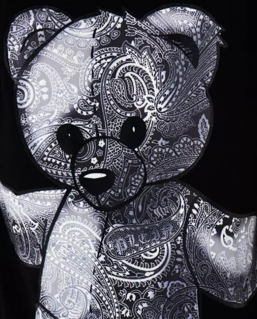 Czarny t-shirt z wzorem Paisley Teddy Bear
