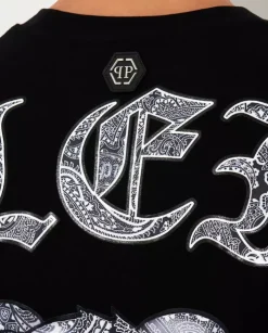 Czarny t-shirt z wzorem Paisley Teddy Bear