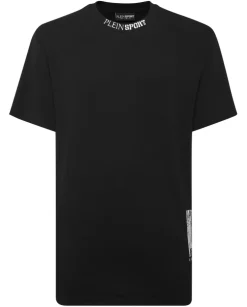 Czarny t-shirt ze stójką