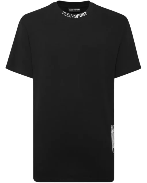 Czarny t-shirt ze stójką