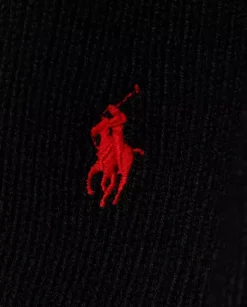 Czarny wełniany szalik z logo