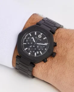 Czarny zegarek Hexagon Chrono
