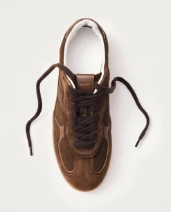 Czekoladowe skórzane sneakersy Tb.490 Rife