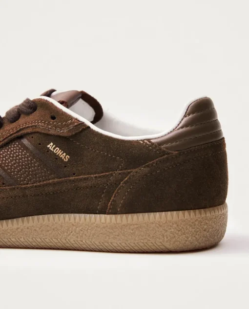 Czekoladowe skórzane sneakersy Tb.490 Rife