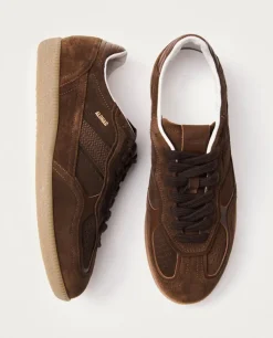 Czekoladowe skórzane sneakersy Tb.490 Rife