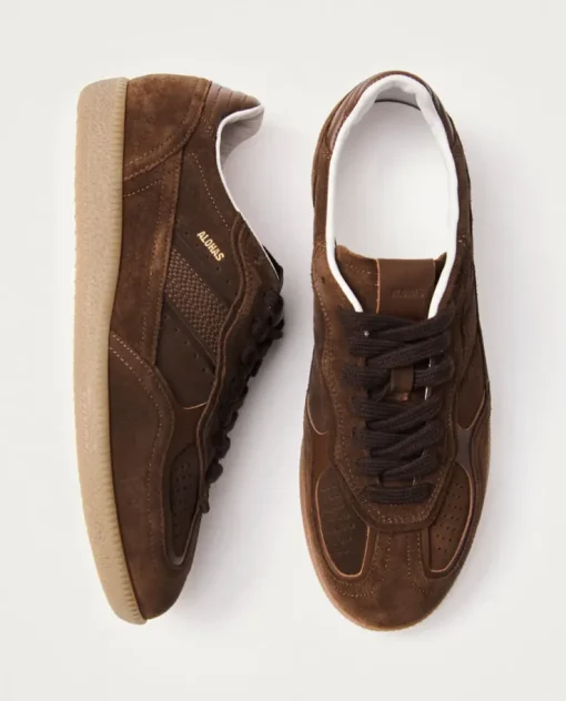 Czekoladowe skórzane sneakersy Tb.490 Rife