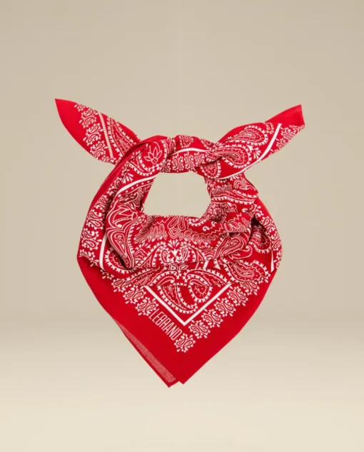 Czerwona bandana z pirntem