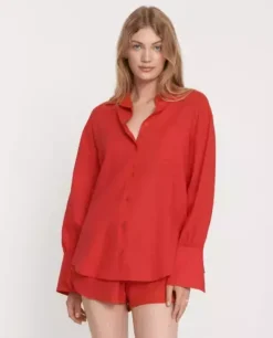 Czerwona koszula oversize Kaia