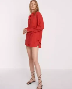 Czerwona koszula oversize Kaia
