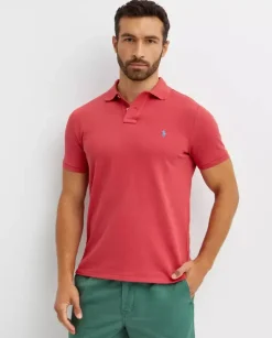 Czerwona koszulka polo Custom Slim Fit