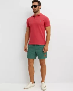 Czerwona koszulka polo Custom Slim Fit