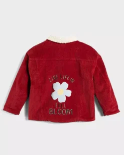 Czerwona kurtka Teddy Warm Red Flowers