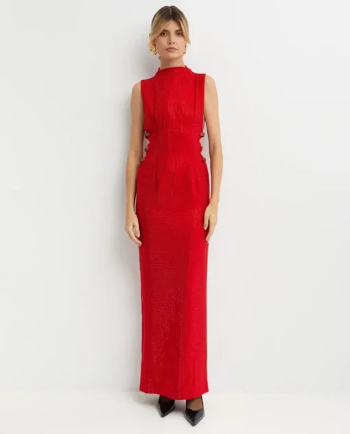 Czerwona sukienka maxi