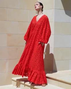 Czerwona sukienka maxi Gaeta