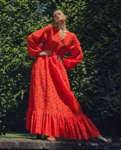 Czerwona sukienka maxi Gaeta