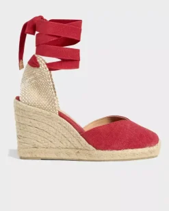 Czerwone espadryle na koturnie Chiara