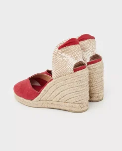 Czerwone espadryle na koturnie Chiara