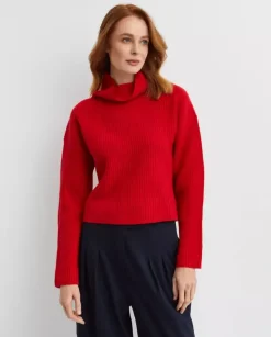 Czerwony sweter z golfem