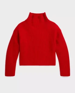 Czerwony sweter z golfem