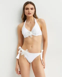 Dół od bikini z kwiatową aplikacją