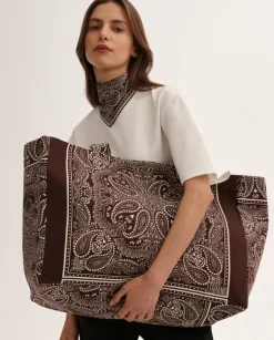 Duża bordowa torba shopper Capri