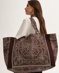 Duża bordowa torba shopper Capri