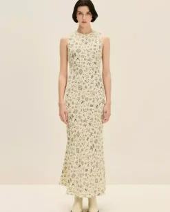 Długa sukienka z printem slip dress