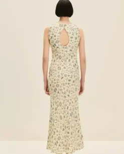 Długa sukienka z printem slip dress