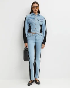 Dwukolorowe jeansy