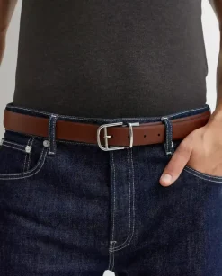 Dwustronny pasek ze skóry z logo