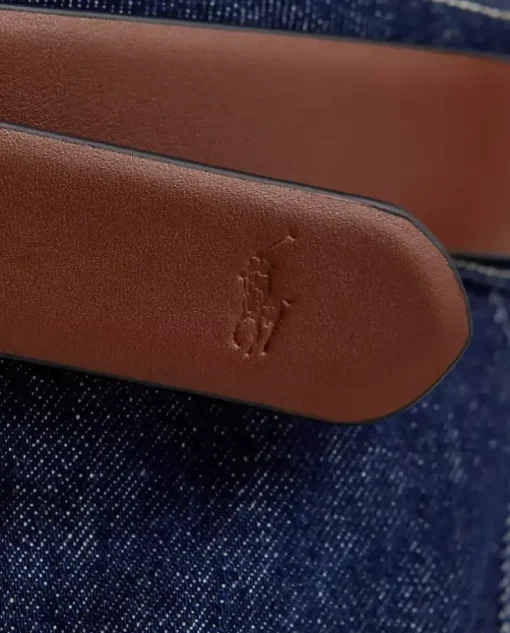 Dwustronny pasek ze skóry z logo