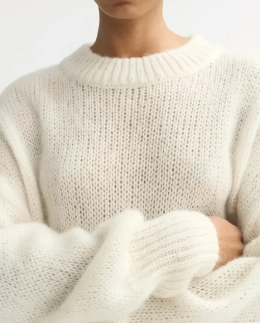 Dzianinowy sweter z okrągłym dekoltem