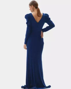 Elegancka niebieska maxi sukienka Hilaria