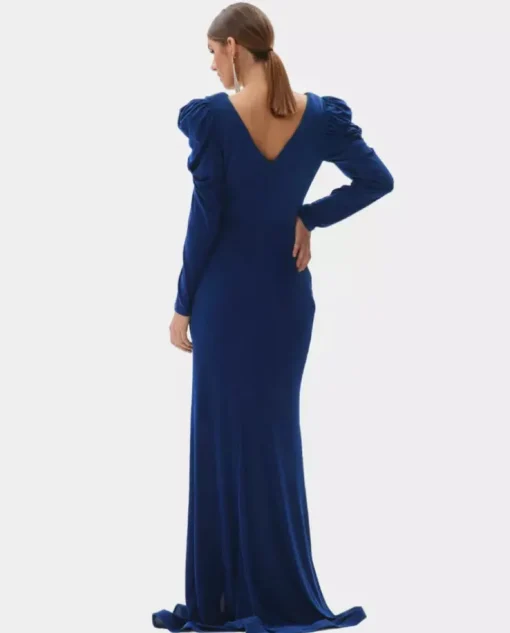 Elegancka niebieska maxi sukienka Hilaria