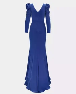 Elegancka niebieska maxi sukienka Hilaria