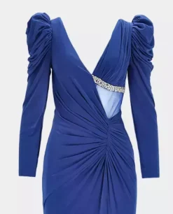 Elegancka niebieska maxi sukienka Hilaria