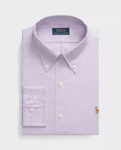 Fioletowa koszula Oxford Custom Fit