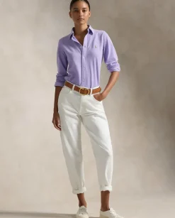Fioletowa koszula Slim Fit z logo