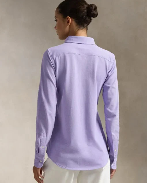 Fioletowa koszula Slim Fit z logo