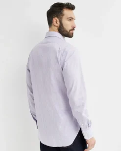Fioletowa koszula w paski Custom Fit