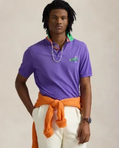 Fioletowa koszulka polo Classic Fit