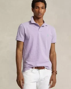 Fioletowa koszulka polo Custom Slim Fit