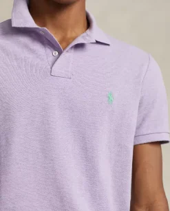 Fioletowa koszulka polo Custom Slim Fit