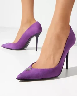 Fioletowe szpilki Suede Decollecte