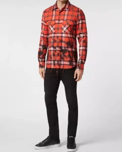 Flanelowa koszula w kratę Gothic