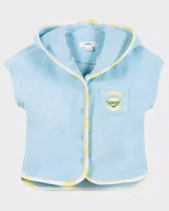 Frotowy zestaw z bawełny organicznej koszula i spodenki Blue SKy